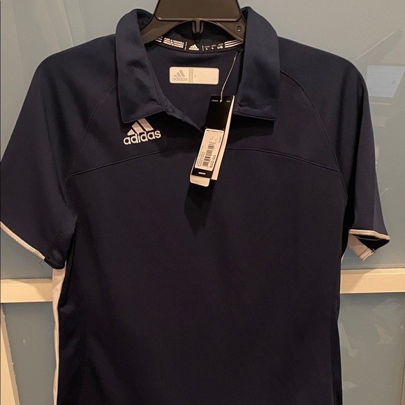Adidas Dark Blue Golf Polo with White Details, L, NWT, Women’s Golf Shirt - Picture 4 of 10